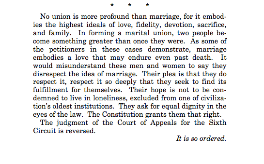 Here S The Most Important Paragraph From The Supreme Court S Same Sex Marriage Decision Mic