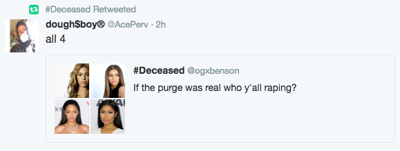 Zendaya Drags Man Who Asked Twitter Users If They Would Rape Her In A Real 'Purge'