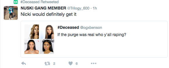 Zendaya Drags Man Who Asked Twitter Users If They Would Rape Her In A Real 'Purge'