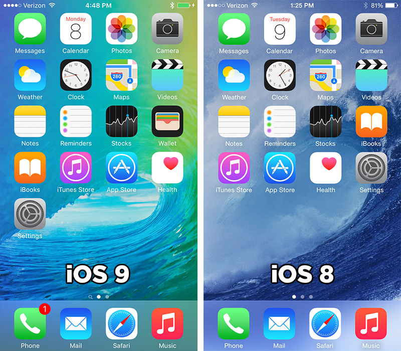 16 Side by Side Photos of New Features on iOS 9 Show How 