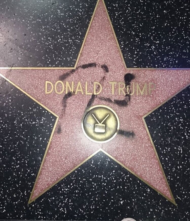 Donald Trump's Hollywood Walk of Fame Star Defaced With Swastika